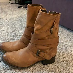 Steve Madden Cognac Belted Brewzzer Moto Boot 10